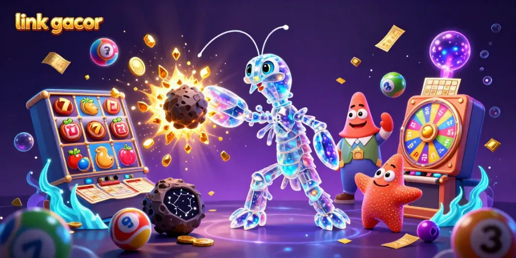 Experience thrilling jackpots with link gacor, as colorful slot reels and lucky symbols burst with excitement.